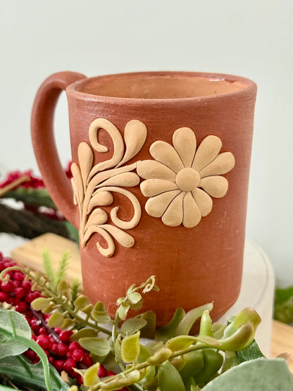 Embroidered Clay Mug