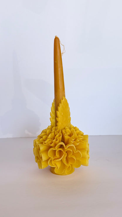 Handmade Beeswax Candle - Yellow