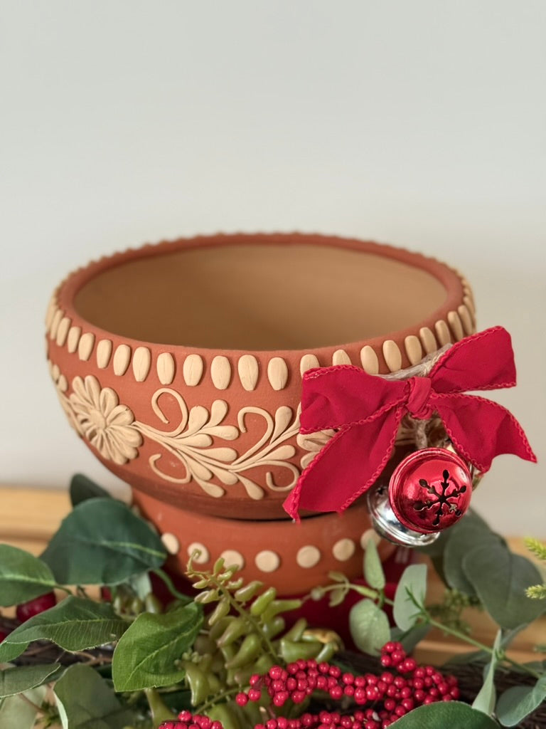 Intricately Designed Floral Vessel with Separate Base