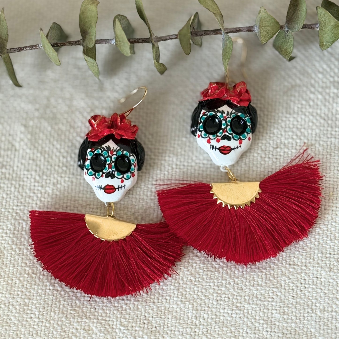 Catrina Red Fan Earrings