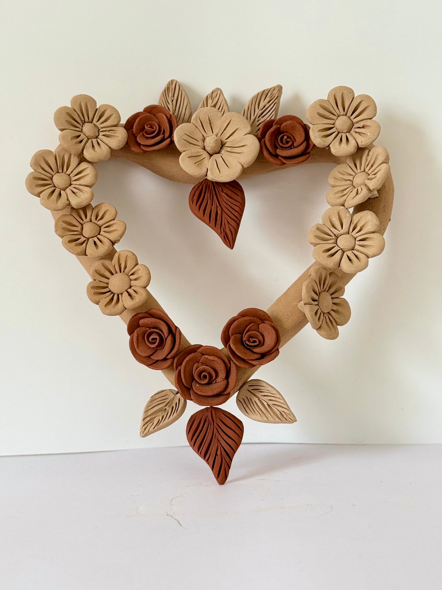 Floral 3D Clay Heart Wall Decor