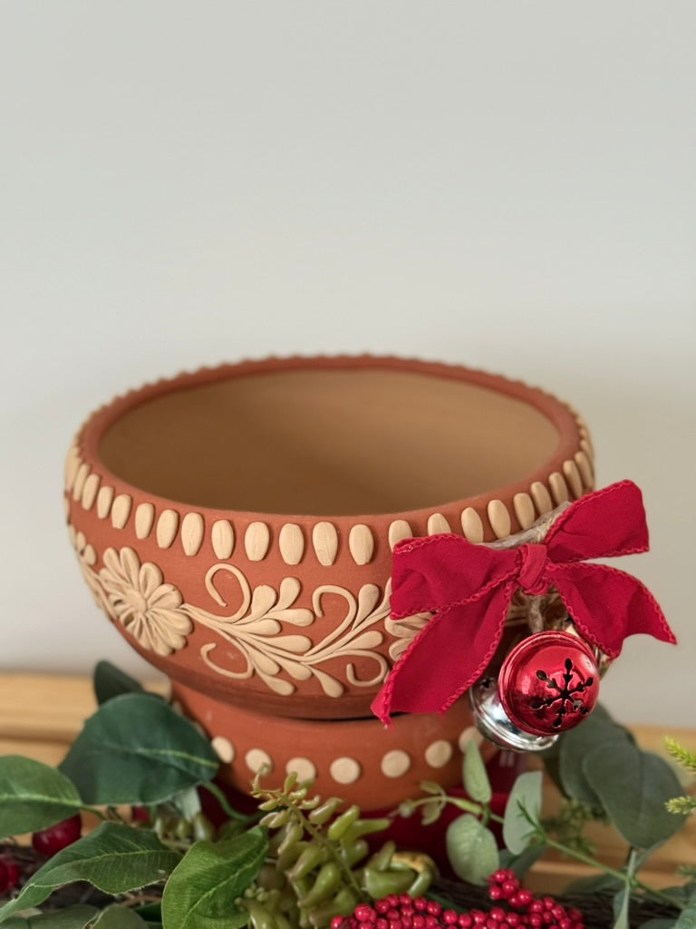 Intricately Designed Floral Vessel with Separate Base