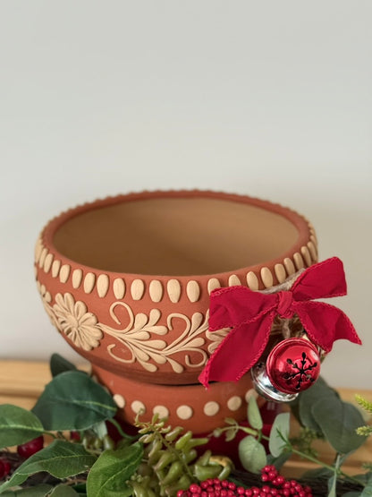 Intricately Designed Floral Vessel with Separate Base