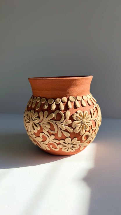 Intricate Clay Vase