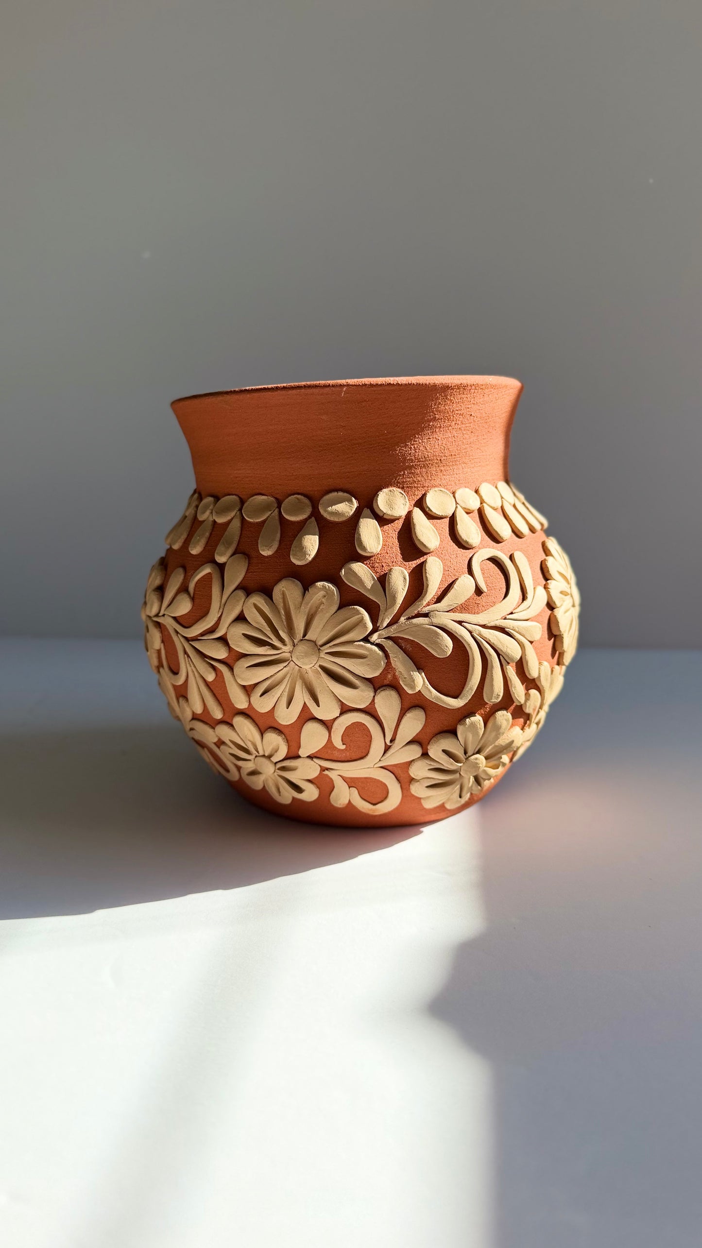 Intricate Clay Vase