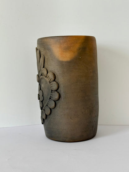 Sacred Heart Smoked Clay Tall Cup - 3D