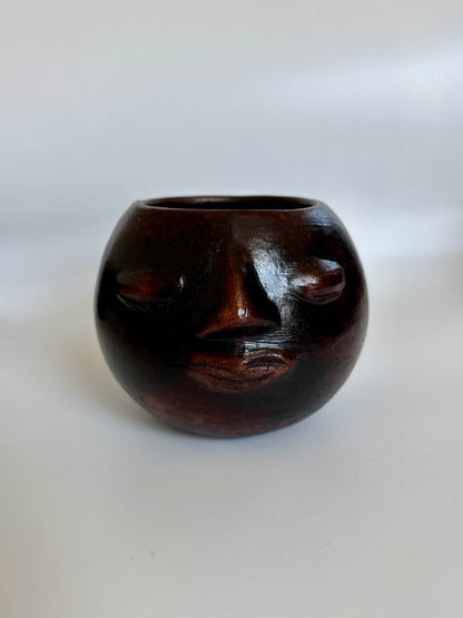 Clay Bowl Face Planter (Dark Brown)