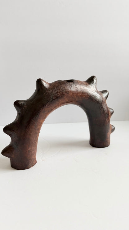 Clay Spiked Arch Candleholder