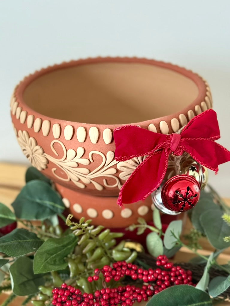 Intricately Designed Floral Vessel with Separate Base