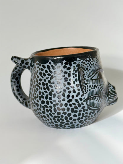 Terracota Jaguar Face Mug - Grey
