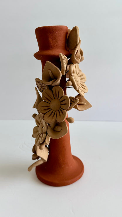 Handmade Clay 3D Flower Candleholder - Two Tone
