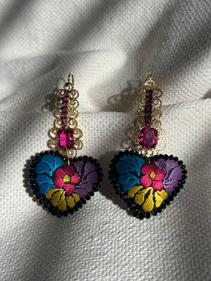 Multi-color Embroidered Filigrana Earrings