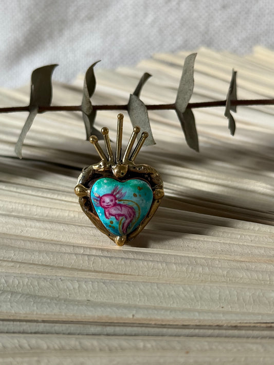 Axolotl Sacred Heart Ring 2