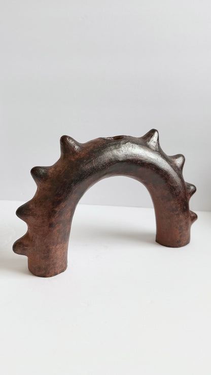 Clay Spiked Arch Candleholder