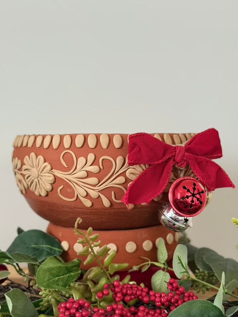 Intricately Designed Floral Vessel with Separate Base