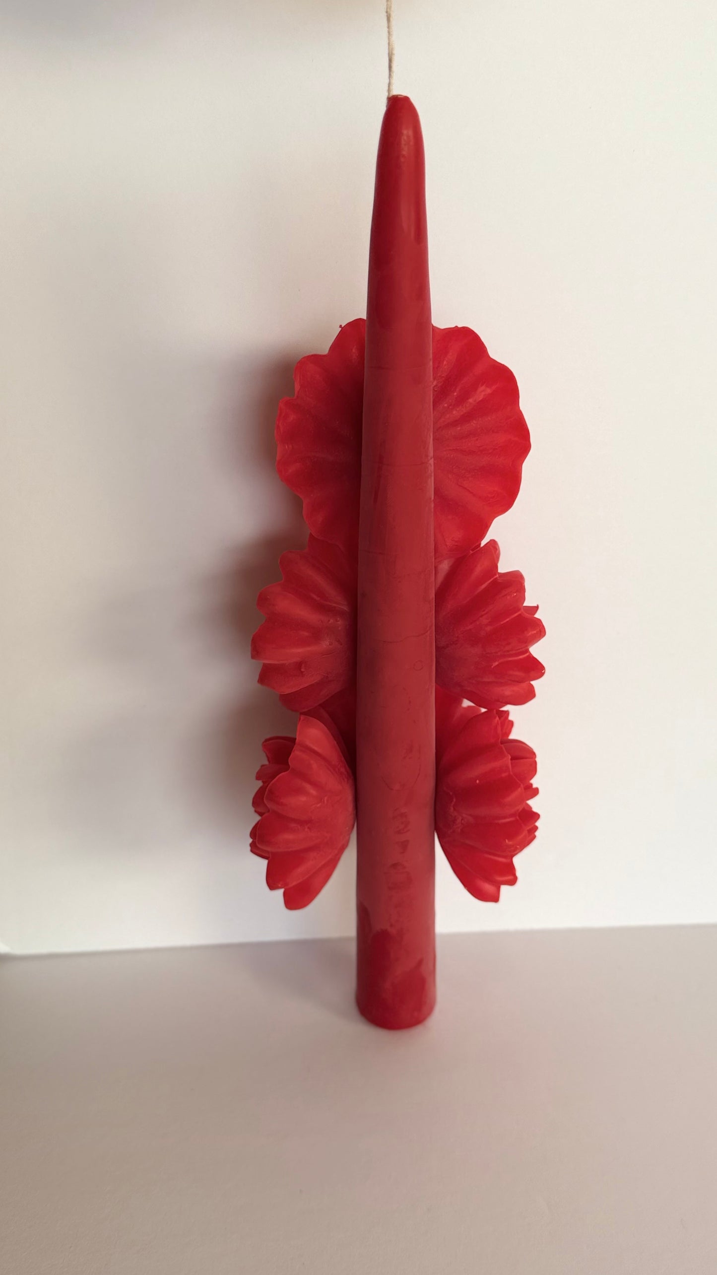 Handmade Beeswax Candle - Red