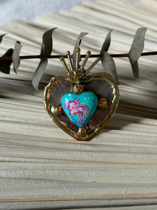 Axolotl Sacred Heart Ring