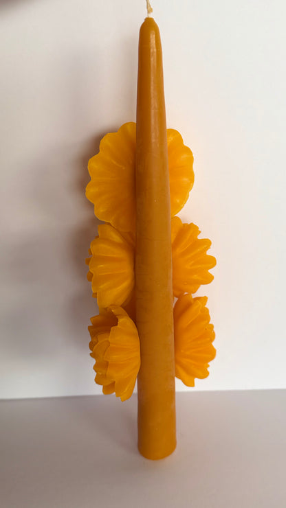 Handmade Beeswax Candle - Orange
