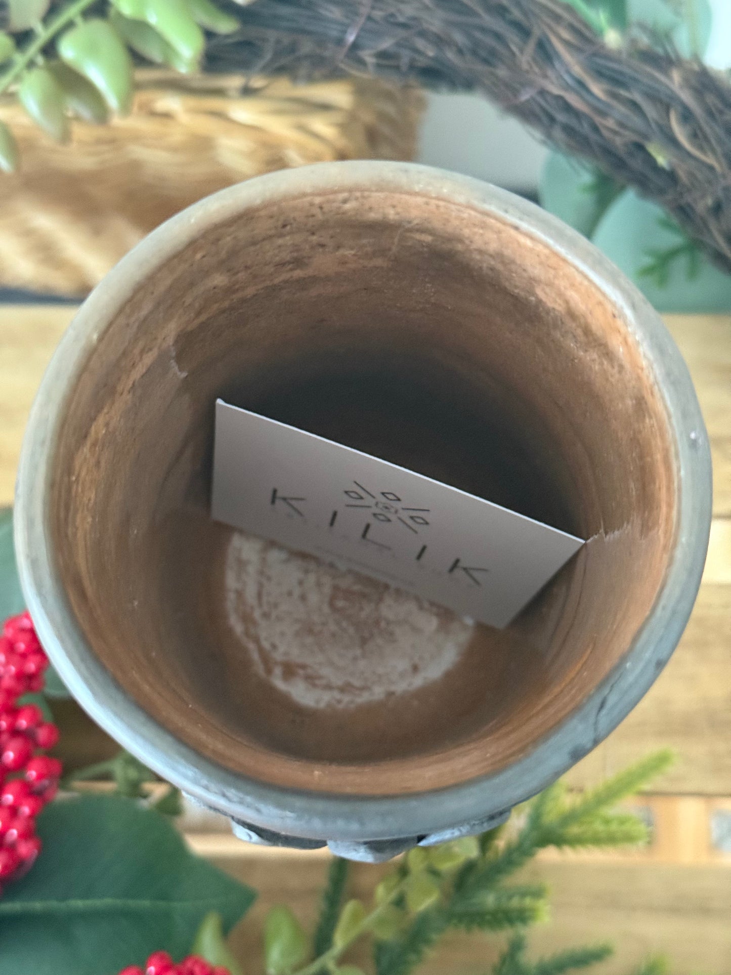 Sacred Heart Smoked Clay Tall Cup - 3D