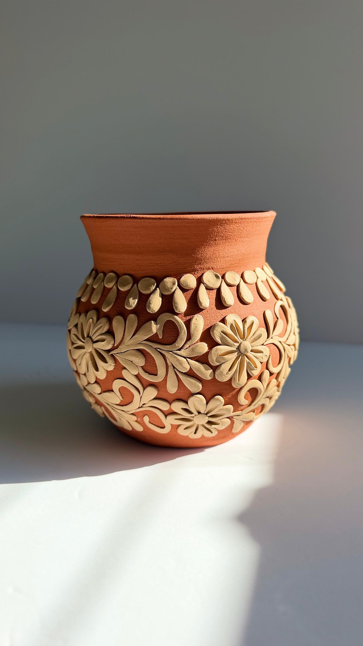 Intricate Clay Vase