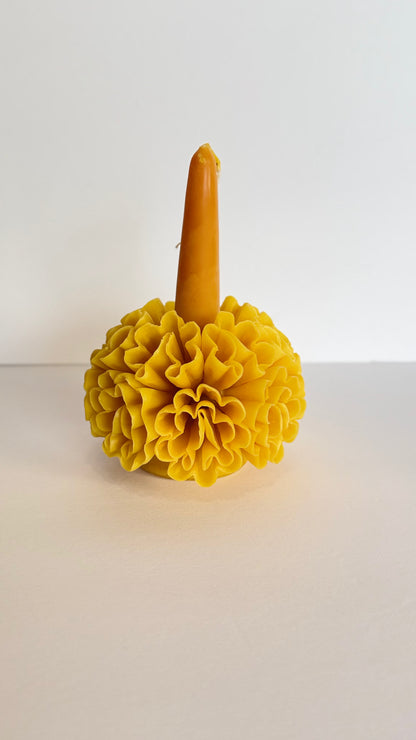 Small Handmade Beeswax Candle - Yellow