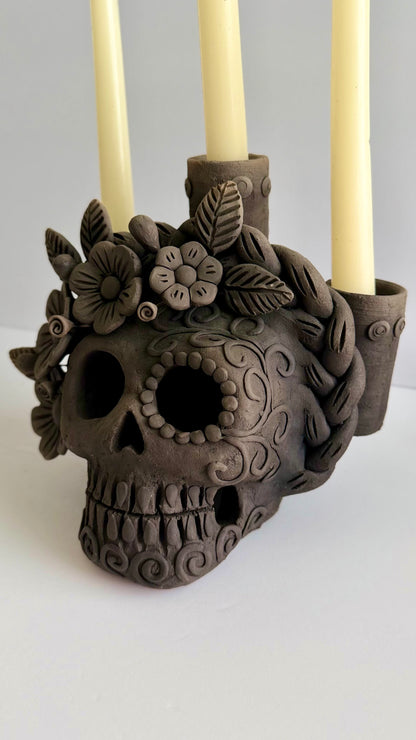 Dia De Muertos Skull/Triple Candleholder 2
