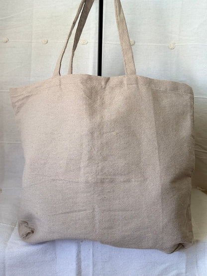 Large Textile Tote Bag - Neutral Colors