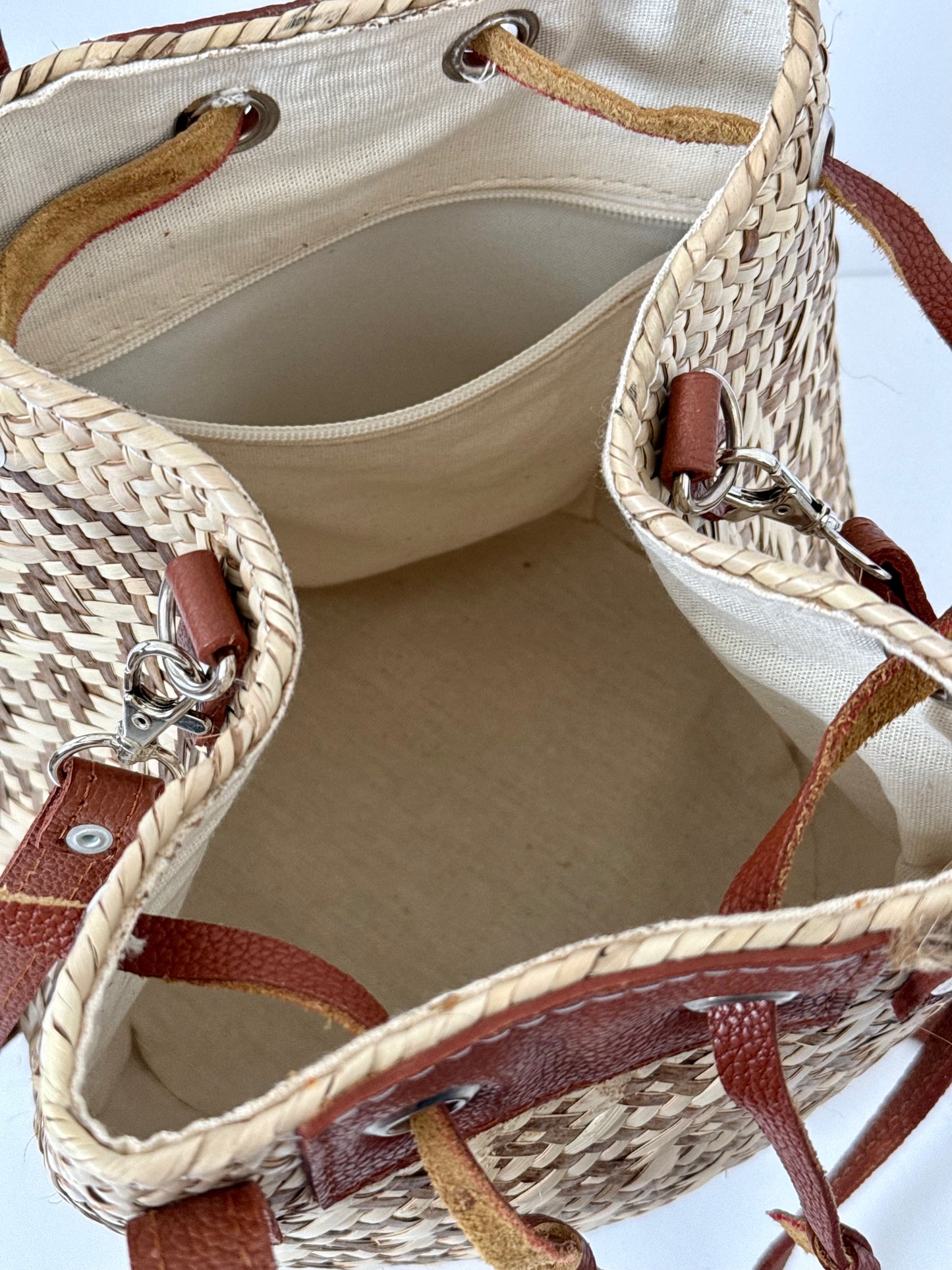 Palm Bucket Bag - Brown Pattern