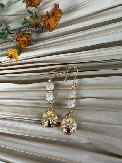 Palm & Dia De Muertos Charm Earrings - White