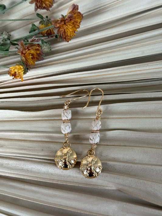 Palm & Dia De Muertos Charm Earrings - White