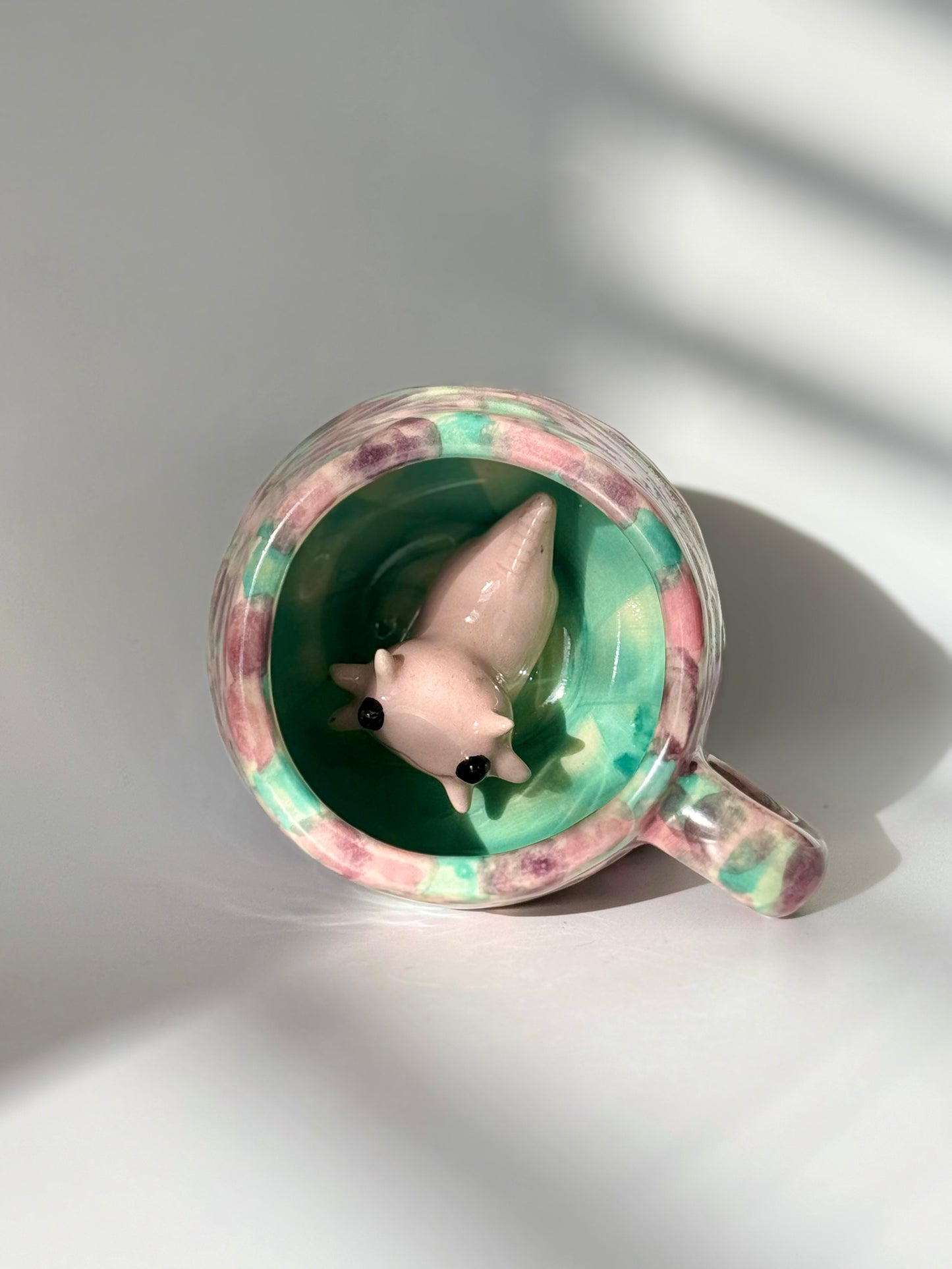 Axolotl Mug - Green/Pink 6oz