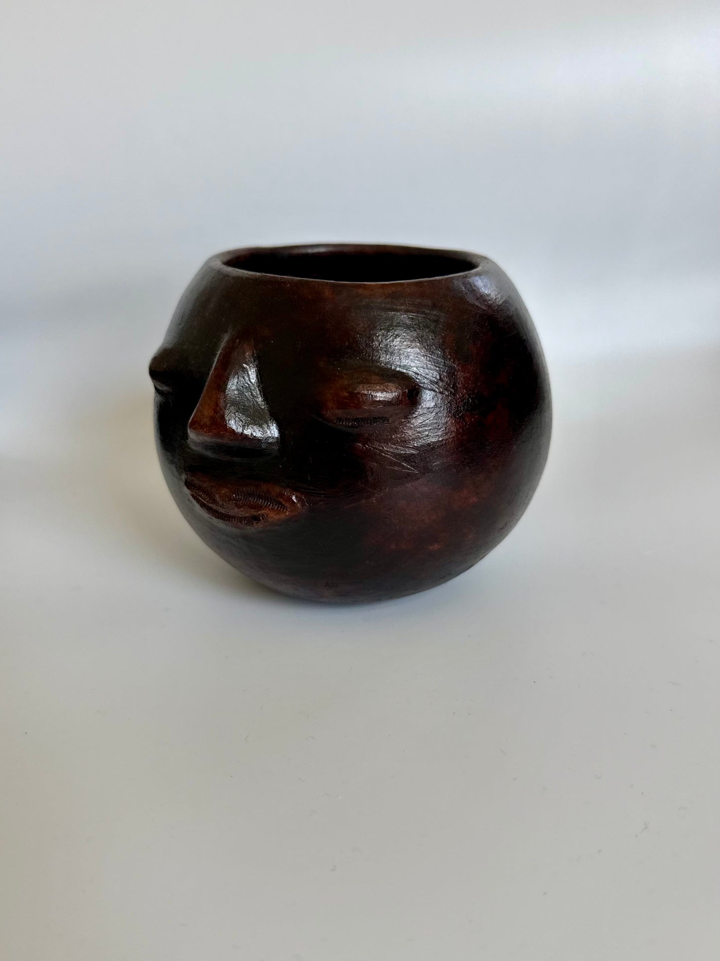 Clay Bowl Face Planter (Dark Brown)