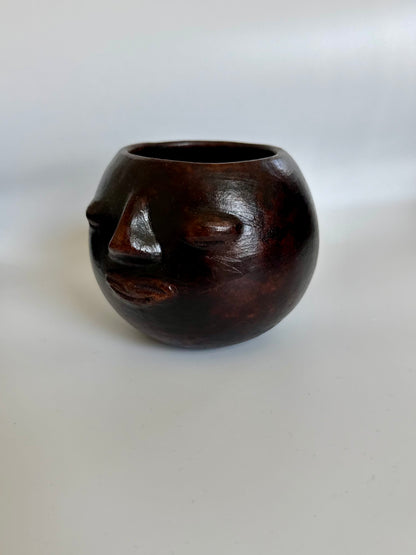 Clay Bowl Face Planter (Dark Brown)