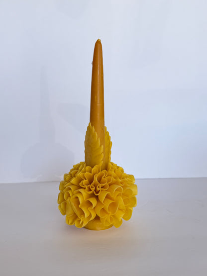Handmade Beeswax Candle - Yellow