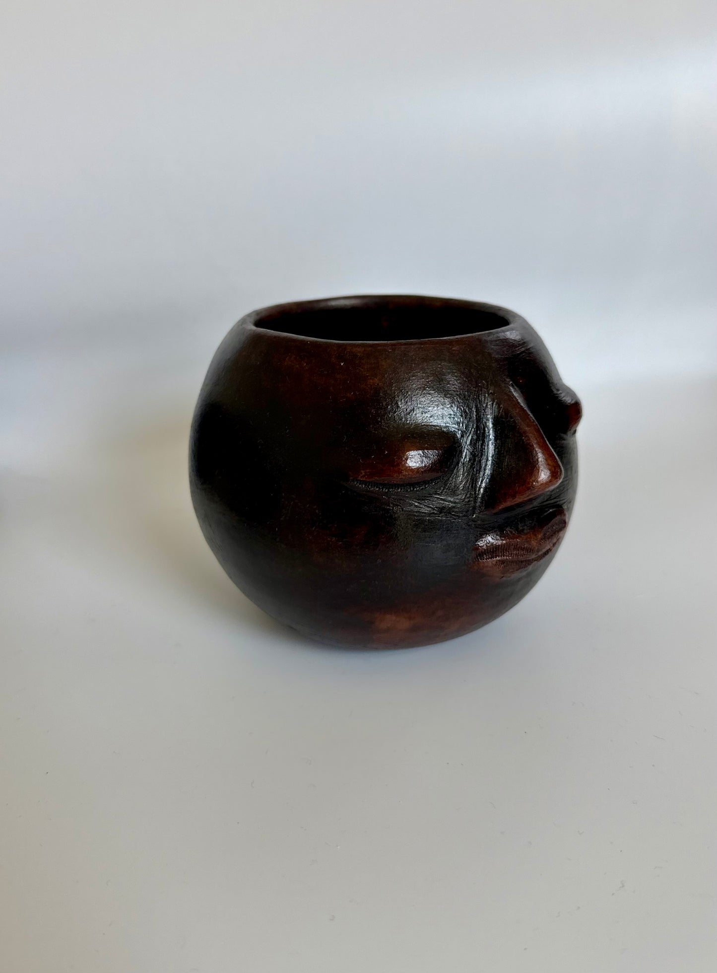 Clay Bowl Face Planter (Dark Brown)