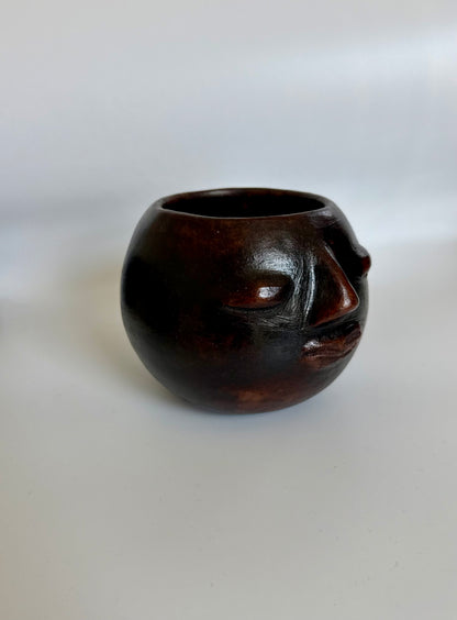 Clay Bowl Face Planter (Dark Brown)