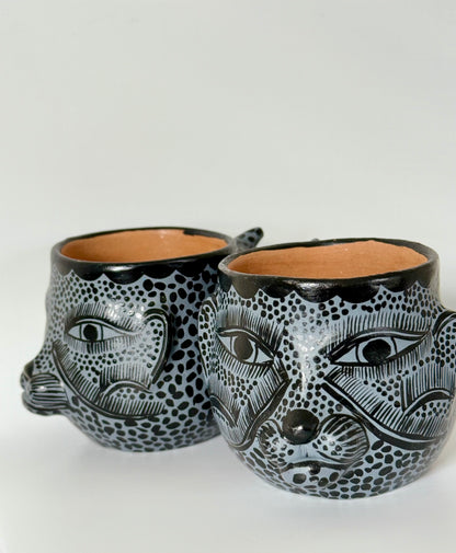 Terracota Jaguar Face Mug - Grey