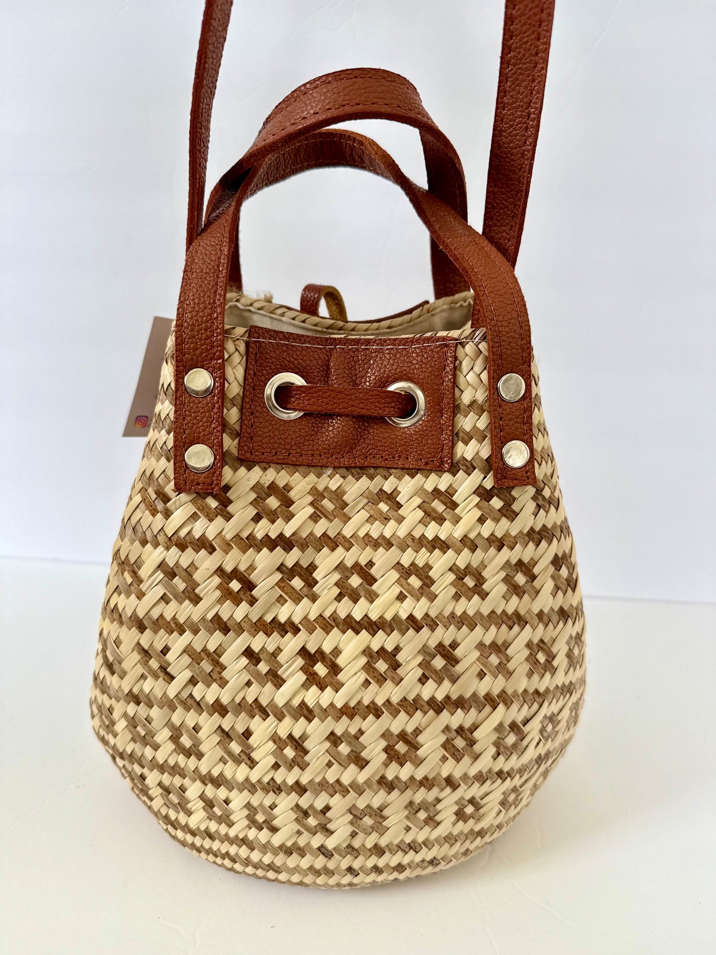 Palm Bucket Bag - Brown Pattern