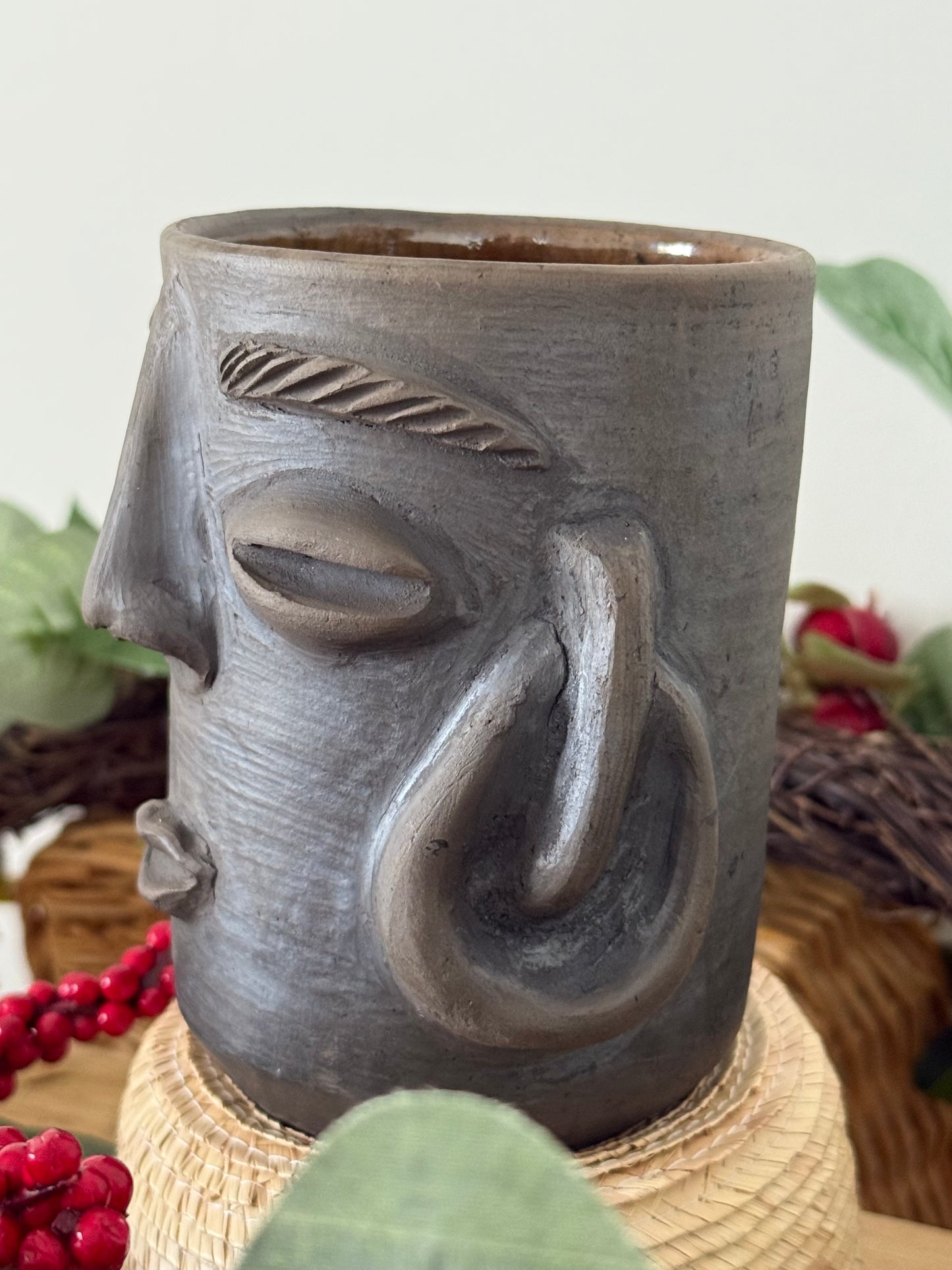 Carita Smoked Clay Mug - Hoops