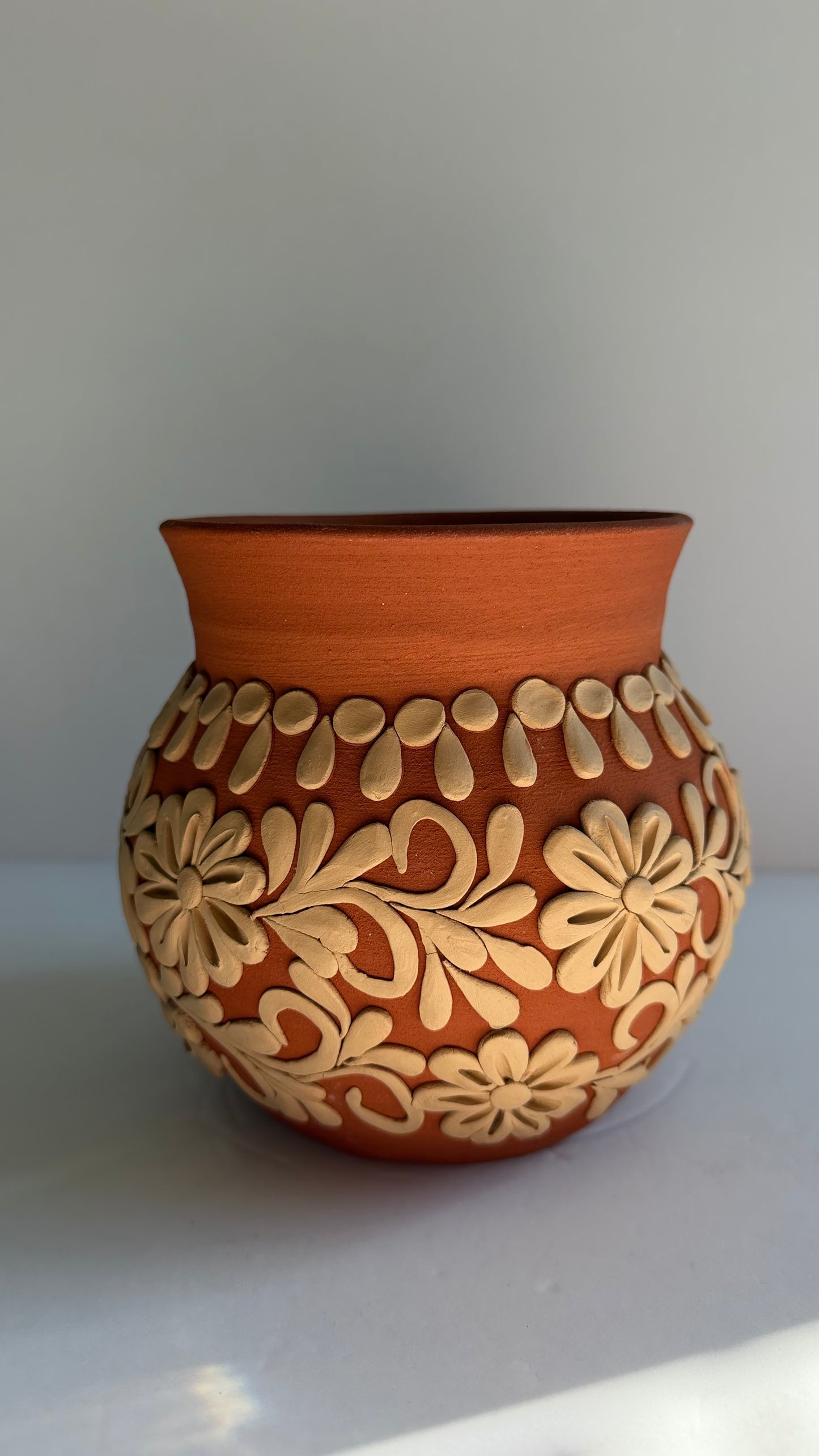 Intricate Clay Vase