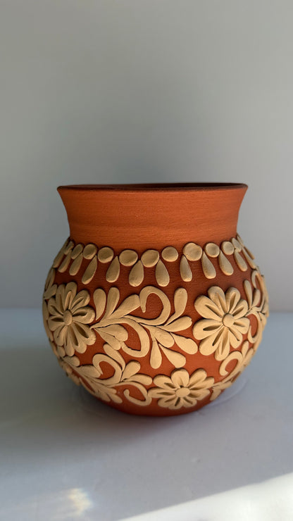 Intricate Clay Vase