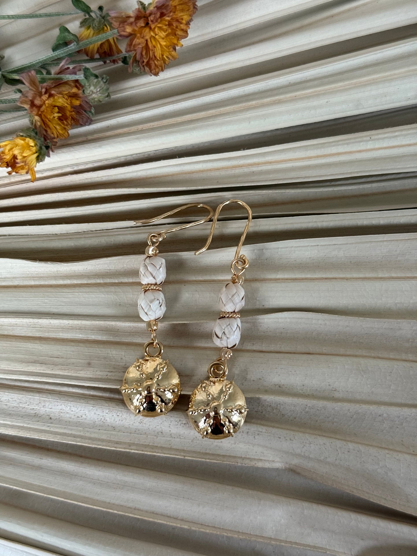 Palm & Dia De Muertos Charm Earrings - White