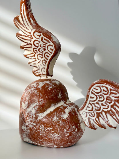 Rustic Tabletop Heart with Wings