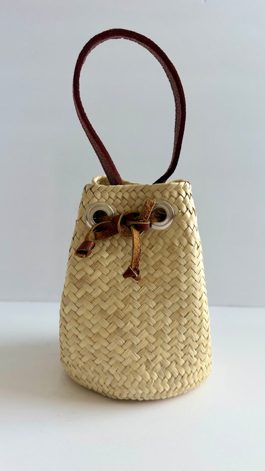 Mini Palm Bucket Handbag - Natural