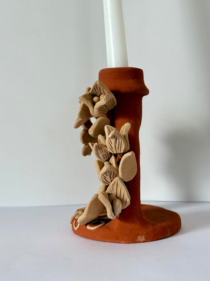 Handmade Clay Candleholder - Red
