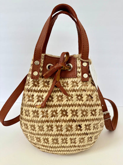 Palm Bucket Bag - Brown Pattern