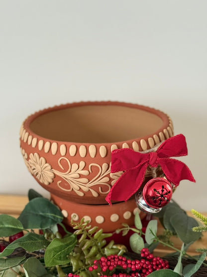 Intricately Designed Floral Vessel with Separate Base