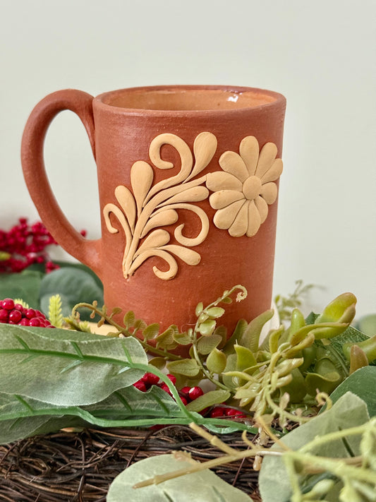 Embroidered Clay Mug