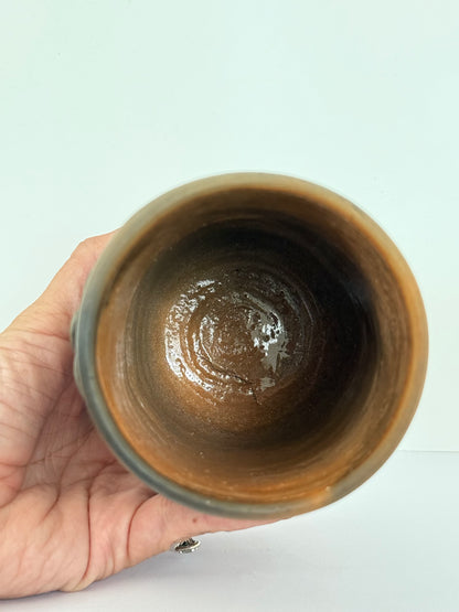 Sacred Heart Smoked Clay Tall Cup - 3D