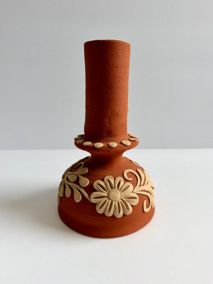 Clay Embroidered Candleholder